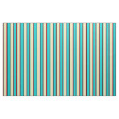 Rood, Zwart, Donker Turquoise, Tan & Wit Patroon Stof (Fat Quarter)