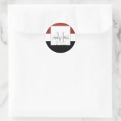 Rood Zwart Drie Monogram Bruiloft Seal Ronde Sticker (Tas)