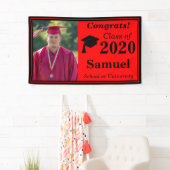Rood Zwart Een Fotoklasse van 2024 Afstuderen Spandoek (Insitu)