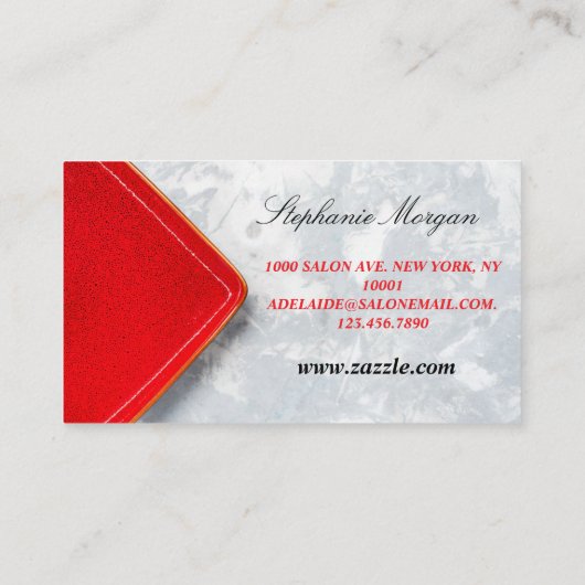 Rood Zwart Elegant Professioneel Modern Monogram Visitekaartje (Achterkant)