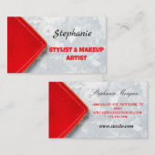 Rood Zwart Elegant Professioneel Modern Monogram Visitekaartje (Voorkant / Achterkant)