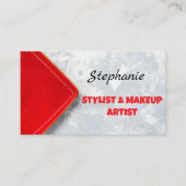 Rood Zwart Elegant Professioneel Modern Monogram Visitekaartje (Voorkant)