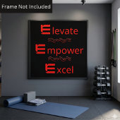 Rood & Zwart Elevate Empower Excel Motiverend Poster
