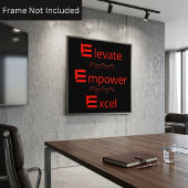Rood & Zwart Elevate Empower Excel Motiverend Poster