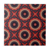 Rood zwart en beige Abstract geometrisch patroon Tegeltje (Voorkant)