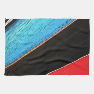Rood zwart en blauw 312 theedoek