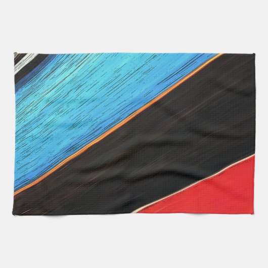 Rood zwart en blauw 312 theedoek (Horizontaal)