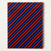 Rood, zwart en blauw Stripes Planner (Achterkant)