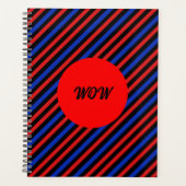 Rood, zwart en blauw Stripes Planner (Voorkant)