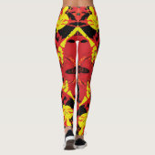 Rood, zwart en Geweldige Splatter Paint Leggings (Achterkant)