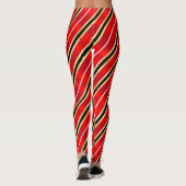 Rood Zwart en Goud Aerobe Workout Leggings (Achterkant)