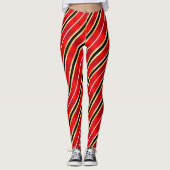 Rood Zwart en Goud Aerobe Workout Leggings (Voorkant)