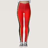 Rood Zwart en Goud Aerobics Workout Leggings (Voorkant)