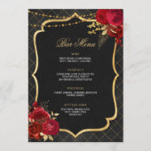 Rood Zwart en Goud Bar Menu Kaart (Voorkant)
