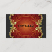 Rood zwart en goud wervelt visitekaartsjabloon 3 visitekaartje (Voorkant)