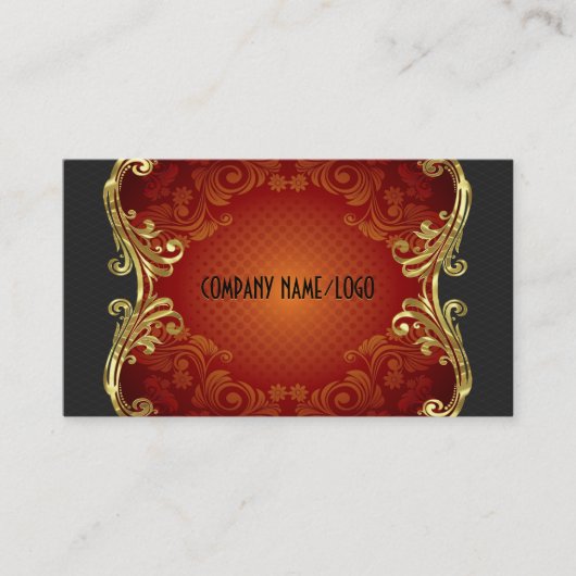Rood zwart en goud wervelt visitekaartsjabloon 3 visitekaartje (Voorkant)