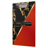 Rood, zwart en gouden design klembord (Links)