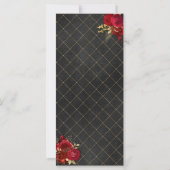 Rood Zwart en Gouden Verjaardagsdiner Menu (Achterkant)