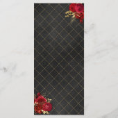 Rood Zwart en Gouden Verjaardagsdiner Menu (Achterkant)