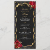 Rood Zwart en Gouden Verjaardagsdiner Menu (Voorkant)