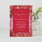 Rood zwart en goudgrijs huwelijk kaart (Staand voorkant)