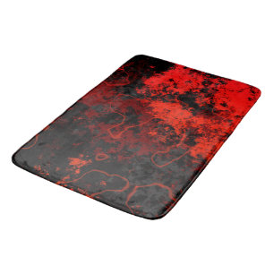 Rood, Zwart en Grijs Abstract Marmer Badmat