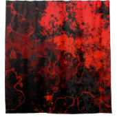 Rood, Zwart en Grijs Abstract Marmer Douchegordijn (Voorkant)
