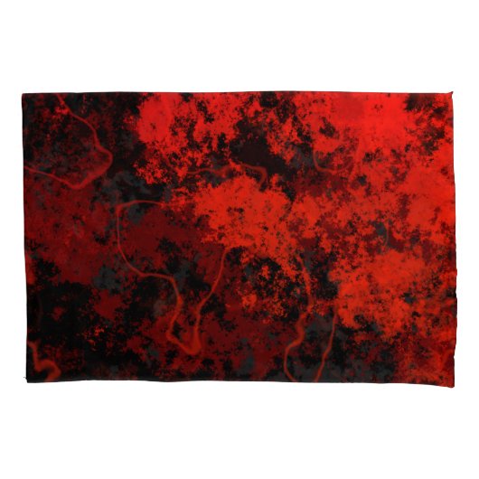 Rood, Zwart en Grijs Abstract Marmer Kussensloop (Voorkant)
