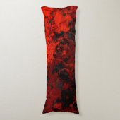 Rood, Zwart en Grijs Abstract Marmer Lichaamskussen (Voorkant Verticaal)