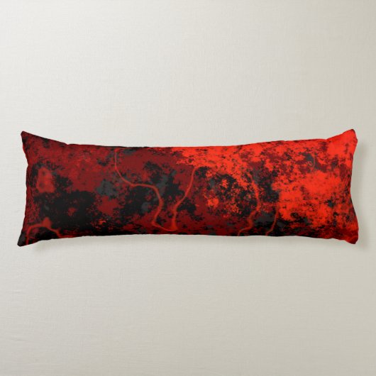 Rood, Zwart en Grijs Abstract Marmer Lichaamskussen (Voorkant)