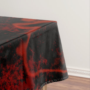 Rood, Zwart en Grijs Abstract Marmer Tafelkleed