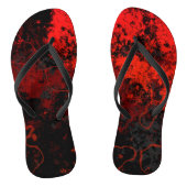 Rood, Zwart en Grijs Abstract Marmer Teenslippers (Voetbed)