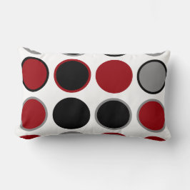 Rood, zwart en grijs cirkels kussen