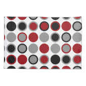 Rood, zwart en grijs cirkels kussensloop (Achterkant)