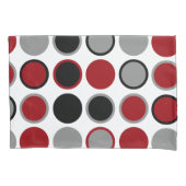 Rood, zwart en grijs cirkels kussensloop (Voorkant)