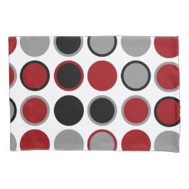 Rood, zwart en grijs cirkels kussensloop