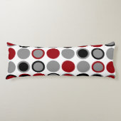 Rood, zwart en grijs cirkels lichaamskussen (Voorkant)