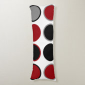 Rood, zwart en grijs cirkels lichaamskussen (Voorkant Verticaal)