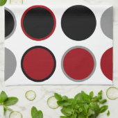 Rood, zwart en grijs cirkels T Theedoek (Gevouwen)