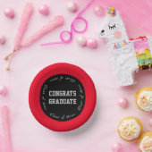 Rood Zwart en Grijs Congrats Afstuderen Klasse van Papieren Kommen (Feest)