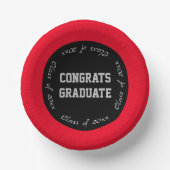 Rood Zwart en Grijs Congrats Afstuderen Klasse van Papieren Kommen (Voorkant)