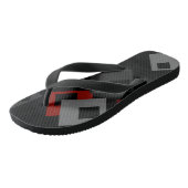 Rood zwart en grijs geometrisch teenslippers (Schuin)