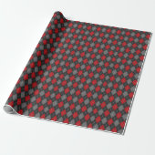 Rood zwart en grijs kerstmis met Argyle Cadeaupapier (Uitgerold)