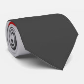 Rood zwart en grijs kleurenblok afdrukken stropdas (Opgerold)