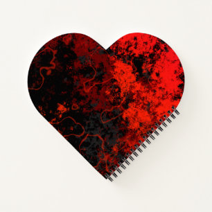 Rood, Zwart en Grijs Marmer Abstract Notitieboek