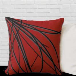 Rood zwart en grijs modern Abstract Kussen
