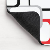 Rood Zwart en Grijs Retro Vierkant Witte Muispad Muismat (Hoek)