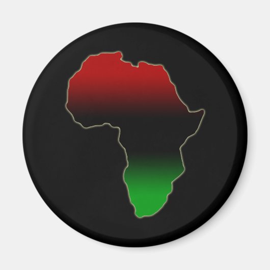 Rood, zwart en groen Afrika Magneet (Voorkant)