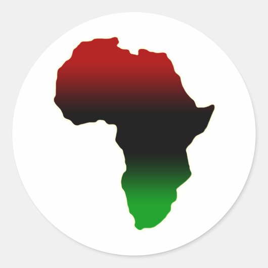 Rood, zwart en groen Afrika Ronde Sticker (Voorkant)