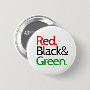 Rood, zwart en groen-Afrikaans-Amerikaans Ronde Button 5,7 Cm